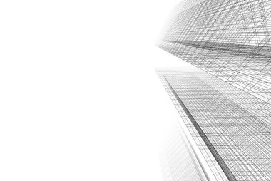 Soyut mimari arkaplan, 3d illüstrasyon