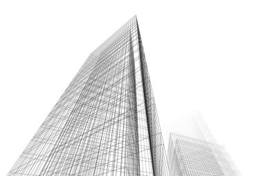 Soyut mimari arkaplan, 3d illüstrasyon