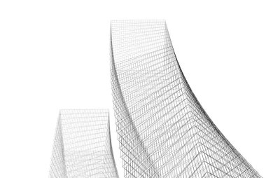 Soyut mimari arkaplan, 3d illüstrasyon