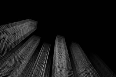 Soyut mimari arkaplan, 3d illüstrasyon