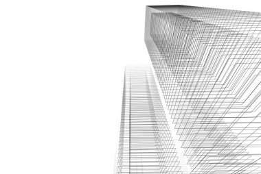 Soyut mimari arkaplan, 3d illüstrasyon