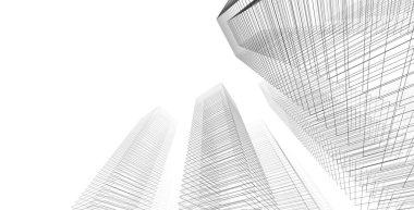 Soyut mimari arkaplan, 3d illüstrasyon