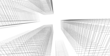 Soyut mimari arkaplan, 3d illüstrasyon