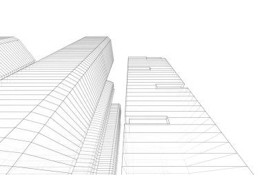 Soyut mimari arkaplan, 3d illüstrasyon