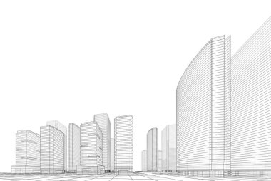 Soyut mimari arkaplan, 3d illüstrasyon