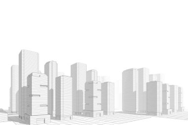 Soyut mimari arkaplan, 3d illüstrasyon