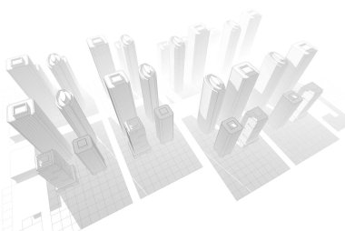 Soyut mimari arkaplan, 3d illüstrasyon