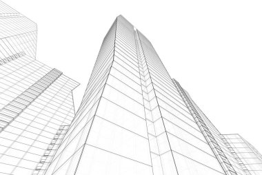 Soyut mimari arkaplan, 3d illüstrasyon