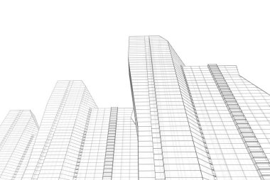 Soyut mimari arkaplan, 3d illüstrasyon