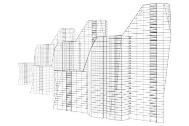 Soyut mimari arkaplan, 3d illüstrasyon