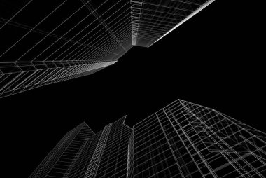 Soyut mimari arkaplan, 3d illüstrasyon