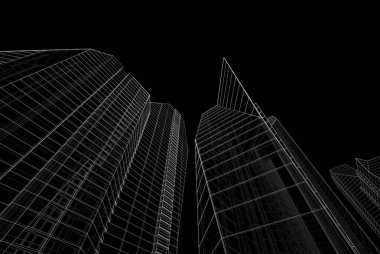 Soyut mimari arkaplan, 3d illüstrasyon