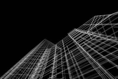 Soyut mimari arkaplan, 3d illüstrasyon