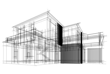 Modern ev çizimi, 3D çizim