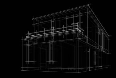 Modern ev çizimi, 3D çizim