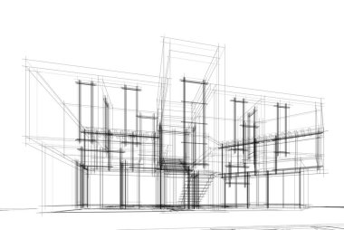 Modern bina çizimi, mimari çizim