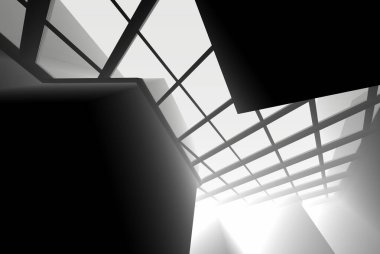 Soyut mimari arkaplan, 3d illüstrasyon