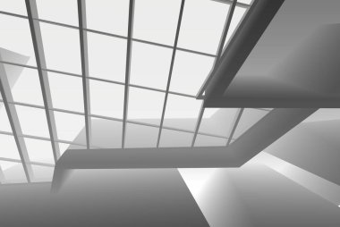 Soyut mimari arkaplan, 3d illüstrasyon