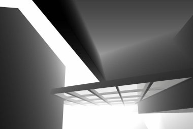 Soyut mimari arkaplan, 3d illüstrasyon