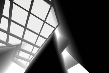 Soyut mimari arkaplan, 3d illüstrasyon