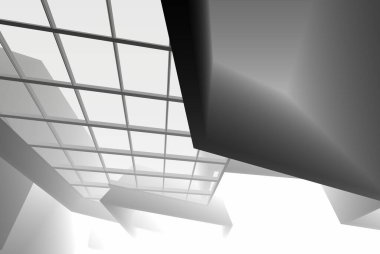 Soyut mimari arkaplan, 3d illüstrasyon