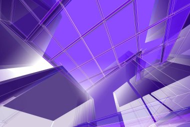 Soyut mimari arkaplan, 3d illüstrasyon