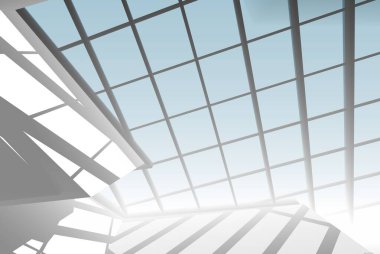 Soyut mimari arkaplan, 3d illüstrasyon