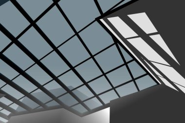 Soyut mimari arkaplan, 3d illüstrasyon