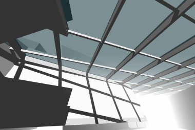 Soyut mimari arkaplan, 3d illüstrasyon