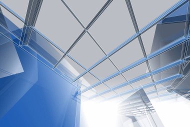 Soyut mimari arkaplan, 3d illüstrasyon