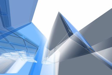 Soyut mimari arkaplan, 3d illüstrasyon