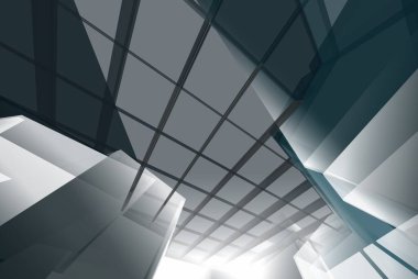 Soyut mimari arkaplan, 3d illüstrasyon