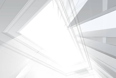 Soyut mimari arkaplan, 3d illüstrasyon