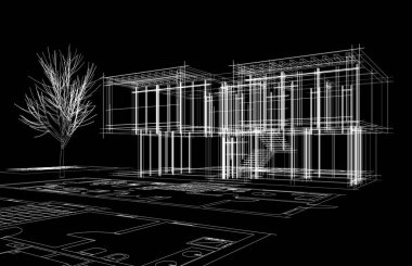 Modern bina çizimi, mimari çizim