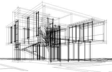 Modern bina çizimi, mimari çizim