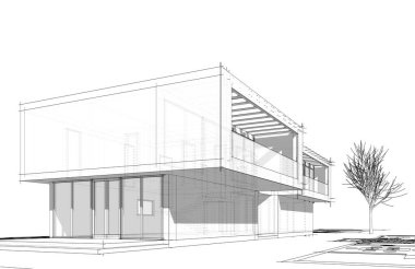 Modern bina çizimi, mimari çizim