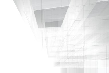 Soyut mimari arkaplan, gökdelen, üç boyutlu illüstrasyon