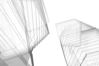 Soyut mimari arkaplan, 3d illüstrasyon