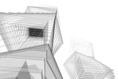 Soyut mimari arkaplan, 3d illüstrasyon