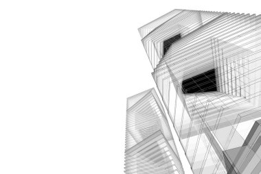 Soyut mimari arkaplan, 3d illüstrasyon