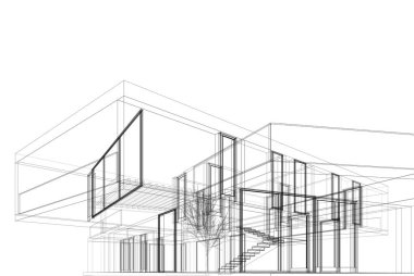 Modern bina çizimi, mimari çizim