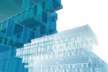 Soyut mimari arkaplan, 3d illüstrasyon