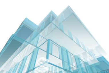 Soyut mimari arkaplan, 3d illüstrasyon