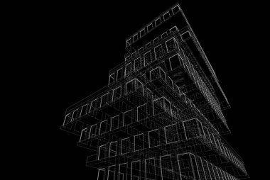 Soyut mimari arkaplan, 3d illüstrasyon