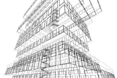 Soyut mimari arkaplan, 3d illüstrasyon