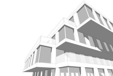 Soyut mimari arkaplan, 3d illüstrasyon