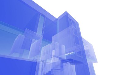 Soyut mimari arkaplan, 3d illüstrasyon