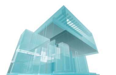 Soyut mimari arkaplan, 3d illüstrasyon