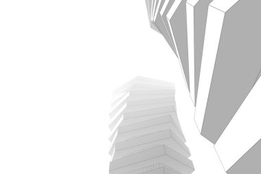 Soyut mimari arkaplan, 3d illüstrasyon