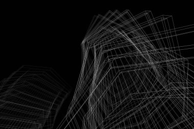 Soyut mimari arkaplan, 3d illüstrasyon